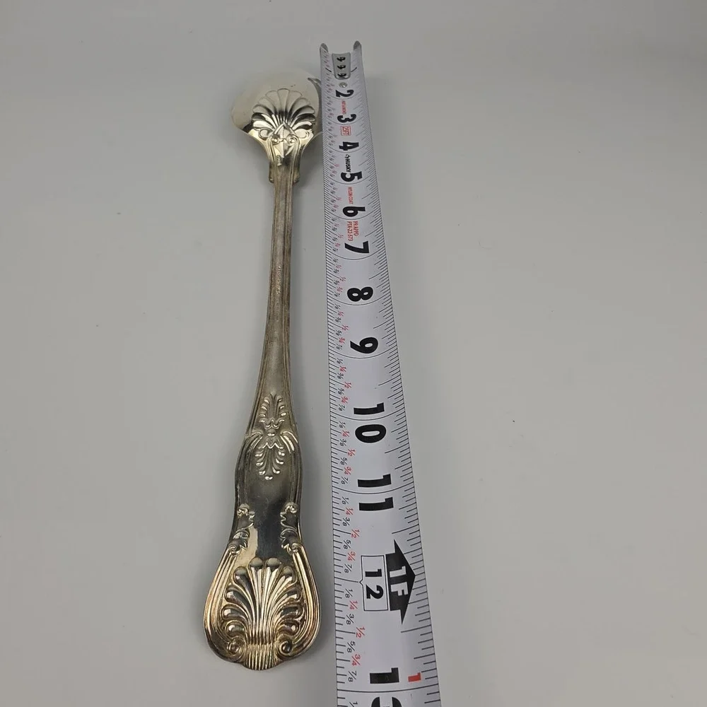 Sheffield Silver Co Kings Pattern Silverplate Salad Serving Spoon Fork Italy